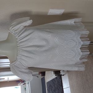 Lilly Pulitzer white lace top size xs with tassels